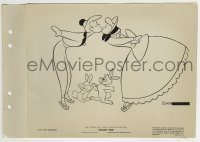 2x665 MELODY TIME 8x12 key book still 1948 cute bunnies watch couple on ice skates kissing!