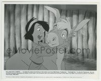 2x685 SMALL ONE 8x10 still 1978 Walt Disney & Don Bluth cartoon, c/u of boy singing to his donkey!