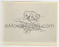 2x701 UGLY DUCKLING 8x10 key book still 1939 Disney, baby duck looking at reflection in water!