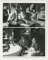 2x708 WHO FRAMED ROGER RABBIT 8x10 still 1988 Bob Hoskins, Stubby Kaye, Roger & Jessica Rabbit!