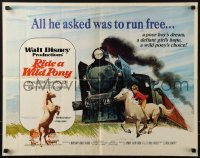 2x230 RIDE A WILD PONY 1/2sh 1976 Disney, cool art of boy on white horse riding alongside train!
