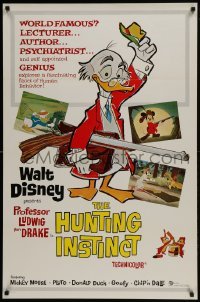2x219 HUNTING INSTINCT 1sh 1961 Disney, great images of Mickey, Chip & Dale, Goofy & Donald!
