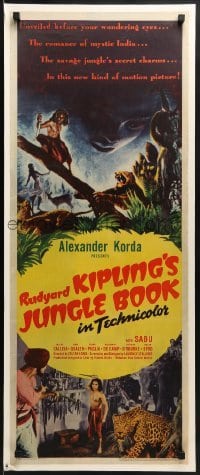 2x212 JUNGLE BOOK insert 1942 directed by Zoltan Korda, Sabu, Rudyard Kipling story, rare!