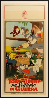 2x216 TOM & JERRY Italian locandina 1961 great different montage of the cartoon cat & mouse!