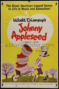 2x296 JOHNNY APPLESEED 1sh R1966 Disney, the American legend comes to life in music & animation!