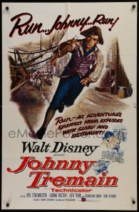 2x297 JOHNNY TREMAIN 1sh 1957 Walt Disney, from the Esther Forbes novel, art of Hal Stalmaster!