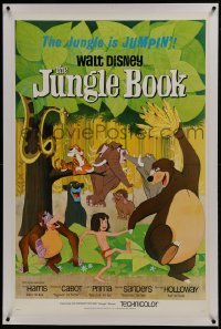 2x202 JUNGLE BOOK linen 1sh 1967 Disney classic, great cartoon image of Mowgli & his friends!