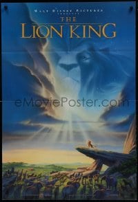 2x300 LION KING 1sh 1994 Disney Africa, John Alvin art of Simba on Pride Rock with Mufasa in sky