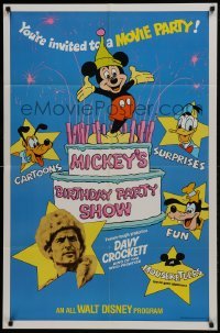 2x308 MICKEY'S BIRTHDAY PARTY SHOW 1sh 1978 Davy Crockett, great art of Disney cartoon stars!