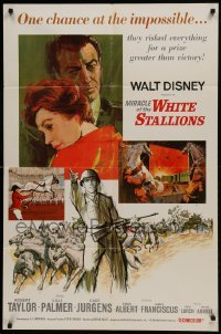 2x309 MIRACLE OF THE WHITE STALLIONS 1sh 1963 Walt Disney, Lipizzaner stallions & soldiers art!