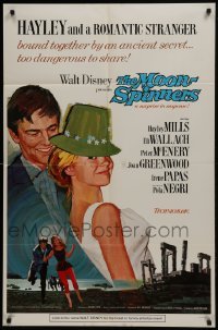 2x313 MOON-SPINNERS style A 1sh 1964 artwork of pretty Hayley Mills hiding, Peter McEnery!