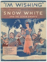 2x591 SNOW WHITE & THE SEVEN DWARFS sheet music 1937 Disney animated fantasy classic, I'm Wishing!