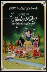 2x347 SNOW WHITE & THE SEVEN DWARFS 1sh R1983 Walt Disney animated cartoon fantasy classic!