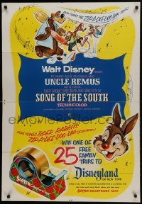2x352 SONG OF THE SOUTH 1sh R1956 Walt Disney, Uncle Remus, Br'er Rabbit, rare Scoth tape tie in!