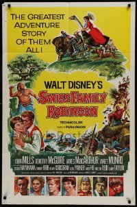 2x356 SWISS FAMILY ROBINSON style A 1sh 1960 John Mills, Walt Disney family fantasy classic!