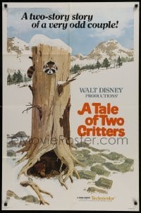 2x358 TALE OF TWO CRITTERS 1sh 1977 Walt Disney raccoon & bear, a very odd couple!