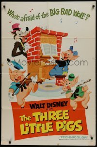 2x362 THREE LITTLE PIGS 1sh R1968 Walt Disney animation of classic fairy tale!