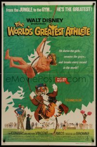 2x372 WORLD'S GREATEST ATHLETE 1sh 1973 Walt Disney, Jan-Michael Vincent goes from jungle to gym!