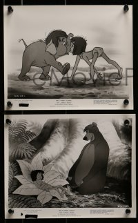 2x723 JUNGLE BOOK 11 8x10 stills 1967 Disney, great cartoon images of Mowgli & his friends!