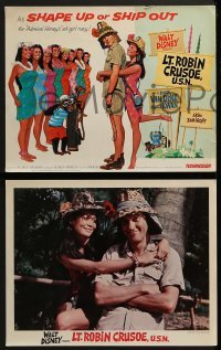 2x488 LT. ROBIN CRUSOE, U.S.N. 8 LCs 1966 Disney, castaway Dick Van Dyke with sexy Nancy Kwan!