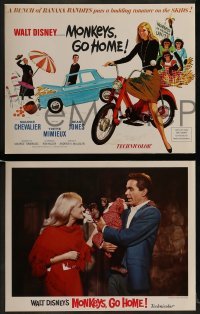 2x462 MONKEYS GO HOME 9 LCs 1967 Disney, art of Dean Jones, Yvette Mimieux, Maurice Chevalier & apes!