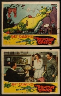 2x523 RELUCTANT DRAGON 6 LCs 1941 Walt Disney animation documentary, cool art and images!