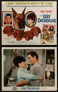 2x469 UGLY DACHSHUND 9 LCs 1966 Walt Disney, wacky image of Great Dane with wiener dogs!