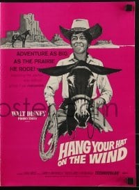 2x558 HANG YOUR HAT ON THE WIND pressbook 1969 Disney western, artwork of boy riding donkey!