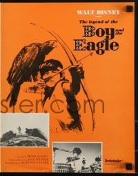 2x561 LEGEND OF THE BOY & THE EAGLE pressbook 1967 Walt Disney, art of boy w/bow & perched eagle!