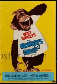 2x240 MONKEY'S UNCLE pressbook 1965 Walt Disney, Annette Funnicello, Tommy Kirk, wacky art of ape!