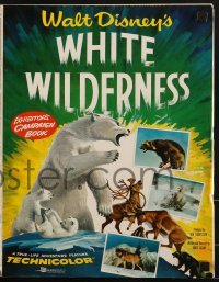 2x570 WHITE WILDERNESS pressbook 1958 Disney, art of polar bear & arctic animals on top of world!
