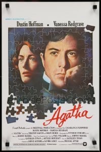 2y443 AGATHA Belgian 1979 cool puzzle art of Dustin Hoffman & Vanessa Redgrave as Christie!