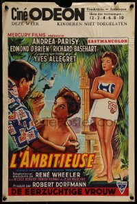 2y444 AMBITIOUS ONE Belgian 1959 L'Ambitieuse, artwork of Andrea Parisy, Yves Allegret!