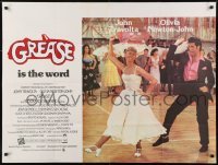 2y054 GREASE British quad 1978 John Travolta & Olivia Newton-John dance in a most classic musical!