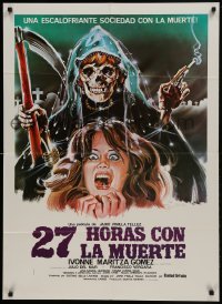 2y017 27 HORAS CON LA MUERTE Colombian poster 1981 Colombian horror, wild art by Gonzalo Diaz!