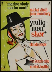 2y274 ADORABLE MENTEUSE Danish 1962 Stevenov art of Mariana Vlady, Macha Meril, French comedy!