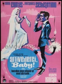 2y276 ARRIVEDERCI, BABY Danish 1967 Tony Curtis is a ladykiller, great wacky Stevenov bomb art!