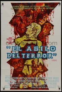 2y012 ASYLUM Mexican poster 1972 Peter Cushing, Robert Bloch, cool different horror art!