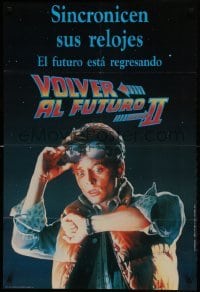 2y057 BACK TO THE FUTURE II teaser Venezuelan 1989 art of Michael J. Fox by Drew Struzan!