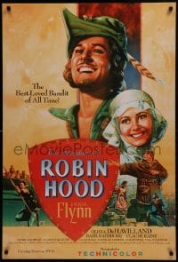 2z860 ADVENTURES OF ROBIN HOOD 27x40 video poster R2003 Flynn & Olivia De Havilland by Rodriguez!