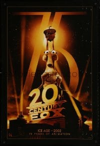2z394 20TH CENTURY FOX 75TH ANNIVERSARY 27x40 commercial poster 2010 cool image from Ice Age!