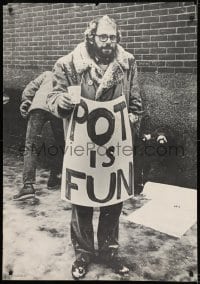 2z402 ALLEN GINSBERG 29x42 commercial poster 1967 great image of actor as marijuana legalization activist!