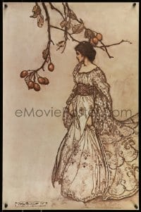 2z403 ARTHUR RACKHAM 19x29 English commercial poster 1970s cool art of woman under branches!