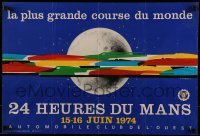 2z602 24 HEURES DU MANS 16x24 French special poster 1974 J. Jacquelin artwork!