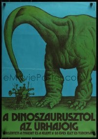 2z605 A DINOSZAURUSZTOL AZ URHAJOIG 22x32 Hungarian special poster 1971 dinosaur by Kemeny!