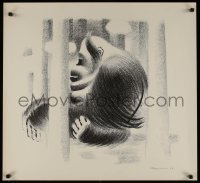 2z091 AAGE SIKKER HANSEN 28x30 Danish art print 1960s incredible art of an orangutan!