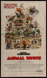 2z617 ANIMAL HOUSE Topps poster 1981 John Belushi, Landis classic, art by Rick Meyerowitz!