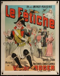2z044 LE FETICHE 26x33 French stage poster 1890 cool art for Victor Roger's opera production!