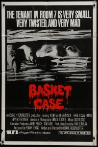 3b065 BASKET CASE 1sh R1984 he is very small, very twisted & VERY mad, Rugged Films re-release!