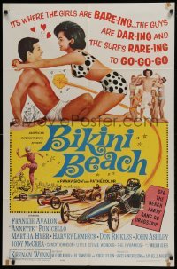 3b081 BIKINI BEACH 1sh 1964 Frankie Avalon, Annette Funicello, sexy Martha Hyer!